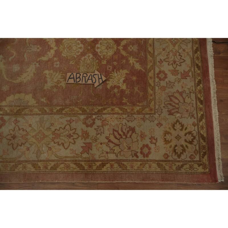 Hand Knotted Oriental 100% Wool Carpet Traditional Floral Red Ziegler Area Rug - 8' 1'' X 7' 9''
