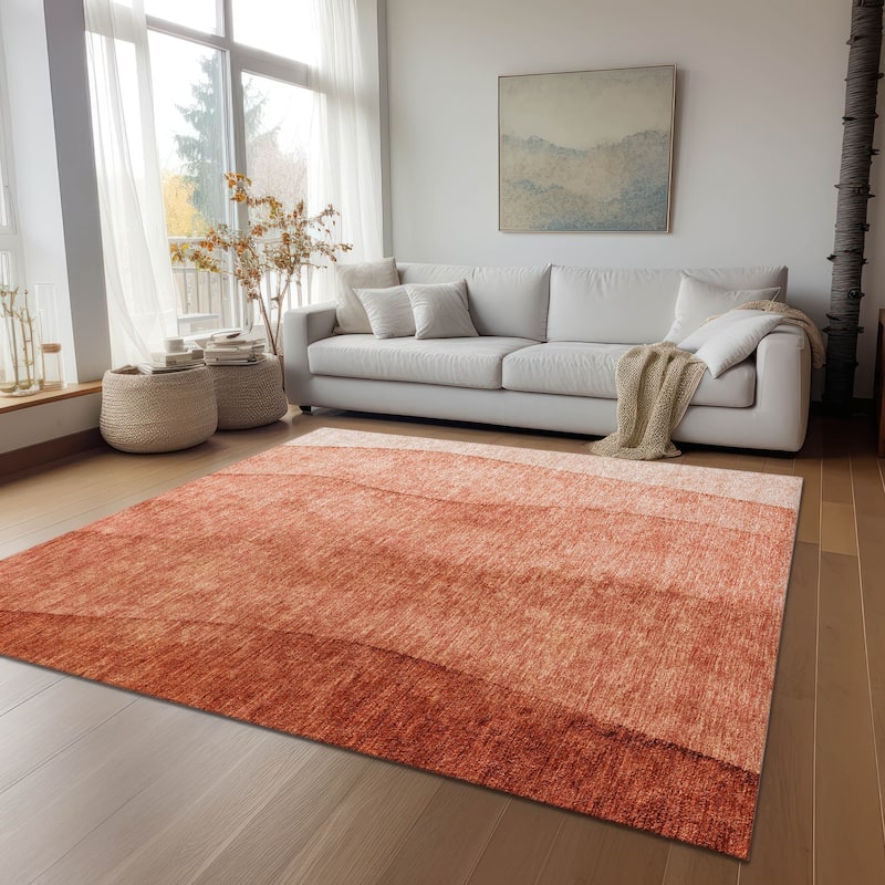 Machine Washable Indoor/ Outdoor Chantille Modern Horizon Rug