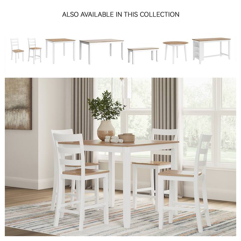 Signature Design by Ashley Gesthaven Counter Height Dining Table and 4 Barstools (Set of 5)