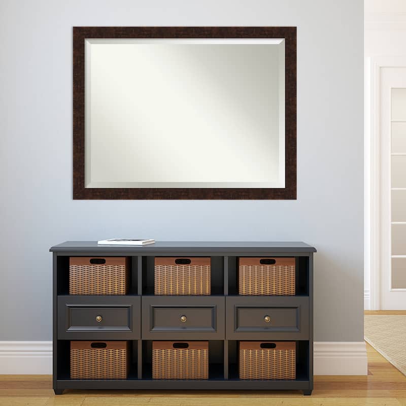 Beveled Wall Mirror - William Mottled Bronze Narrow Frame - William Mottled Bronze Narrow