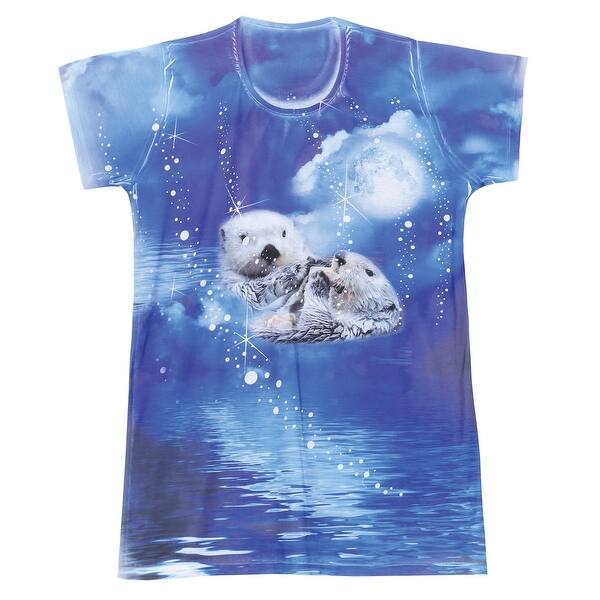 Shop What On Earth Women S Otter T Shirt Top Blue Animal Tee