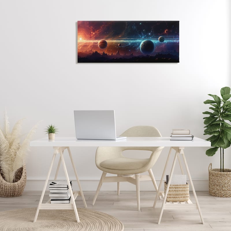 Stupell Surreal Planets over Crags Canvas Wall Art Design By Wumples