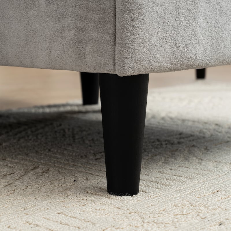 L-Shaped Modular Sectional Sofa with Storage Ottoman, Convertible Sofa with Waterfall Armrests, Comfy 3-Seater Cloud Sofa