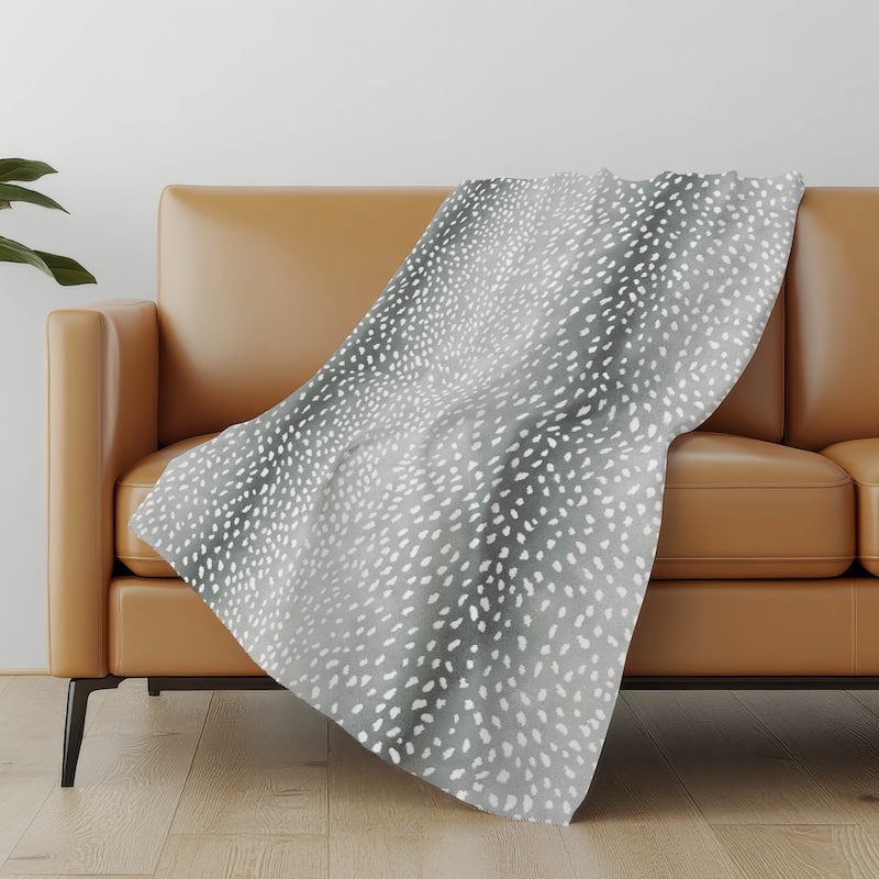 Premium Machine Washable ASB44 Antelope Print Sherpa Throw Blanket - Gray - 4'2" x 5'10"