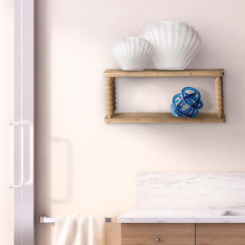 American Art Decor Galleon Wall Shelf, Brown - 22" x 9" - 22" x 9"