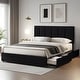 preview thumbnail 58 of 123, Javlergo Bed Frame with Storage Drawers Upholstered Platform Bed Frame with Adjustable Headboard Black - Queen