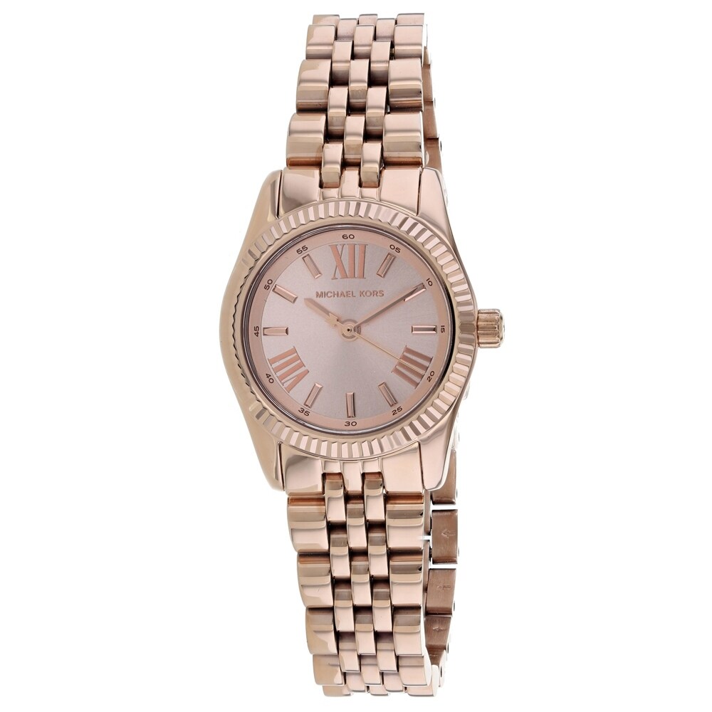 michael kors silver and rose gold watch