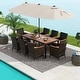 preview thumbnail 25 of 53, Costway 11 PCS Patio Dining Set with 15ft Double-Sided Patio Umbrella