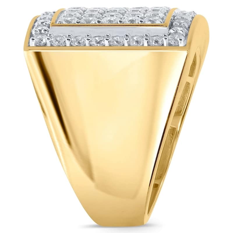 3Ct Diamond Men's Pave Anniversary Wedding Ring in 10k Yellow Gold