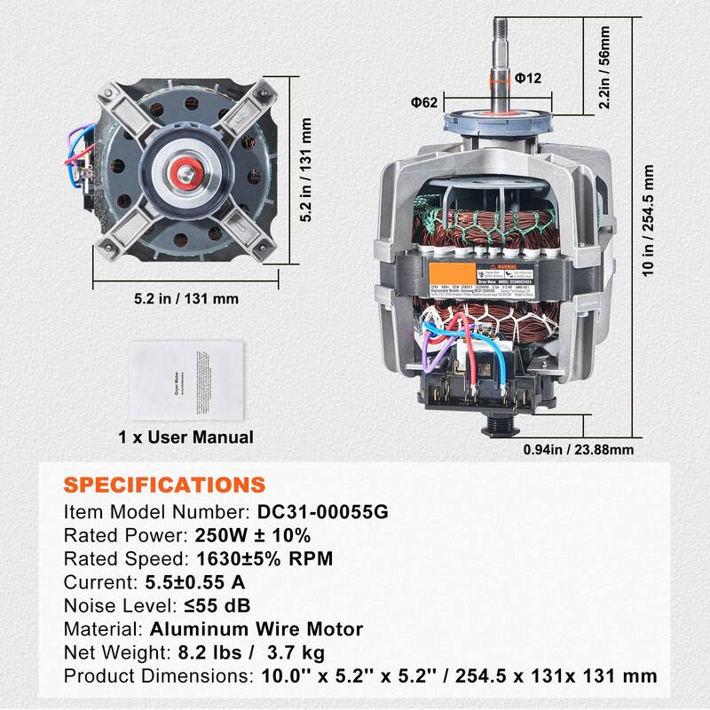 Dryer Motor Compatible with Samsung Kenmore Dryer