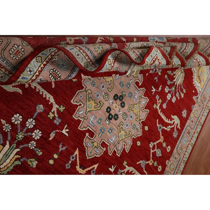 Vegetable Dye Oushak Turkish Rug Hand-knotted Wool Carpet - 6'5"x 8'3"
