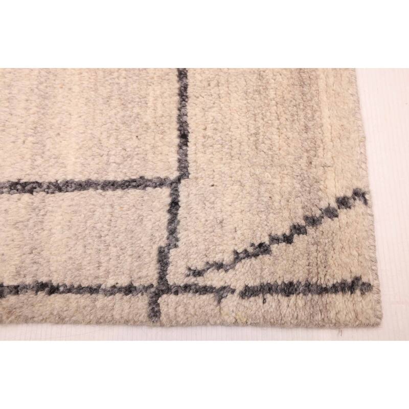 ECARPETGALLERY Hand-knotted Tangier Light Khaki Wool Rug - 5'4 x 7'7
