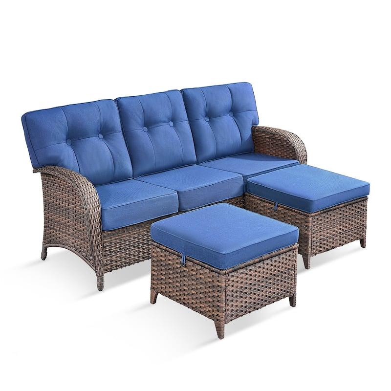 Pocassy Ooutdoor Patio Sofa Chairs Funiture Set