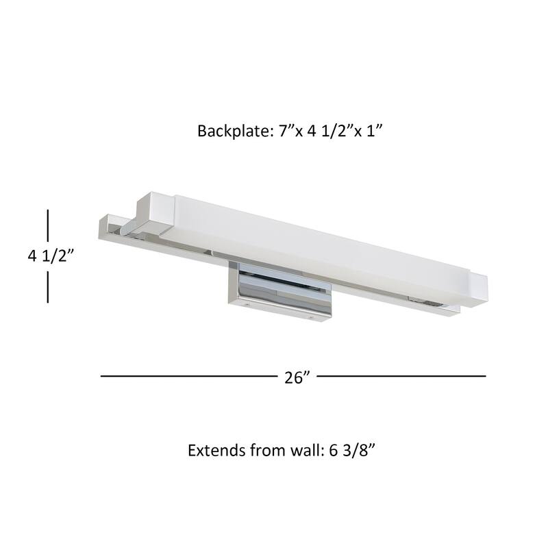 Serenity 26" Chrome LED Bathroom Vanity Light