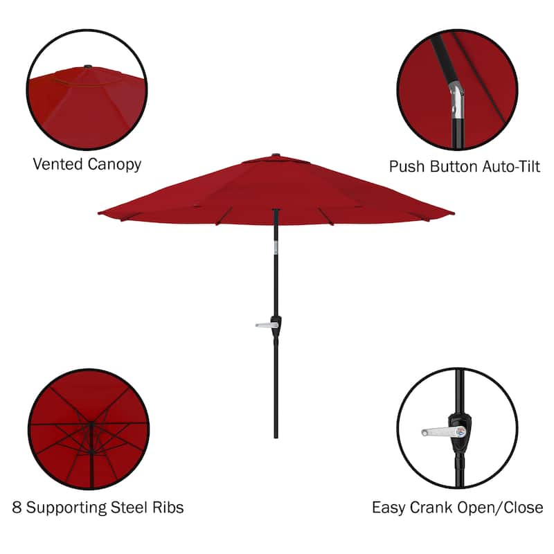 Pure Garden 10-Foot Outdoor Tilting Patio Umbrella with Base
