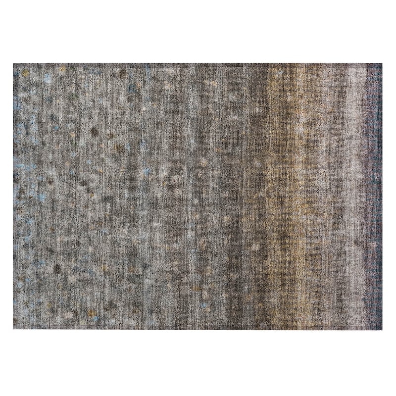 Machine Washable Indoor/ Outdoor Abstract Ombre Chantille Rug
