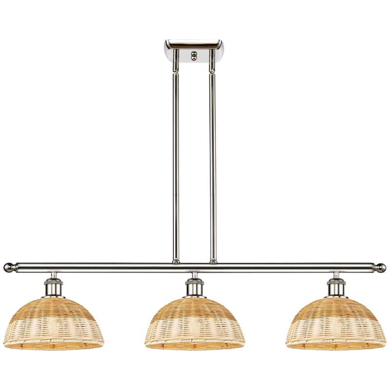 Innovations Lighting Endless Possibilities Ballston - Bristol Natural II - 3 Light 36" Stem Hung Island Light with 9" Shades - Polished Nickel