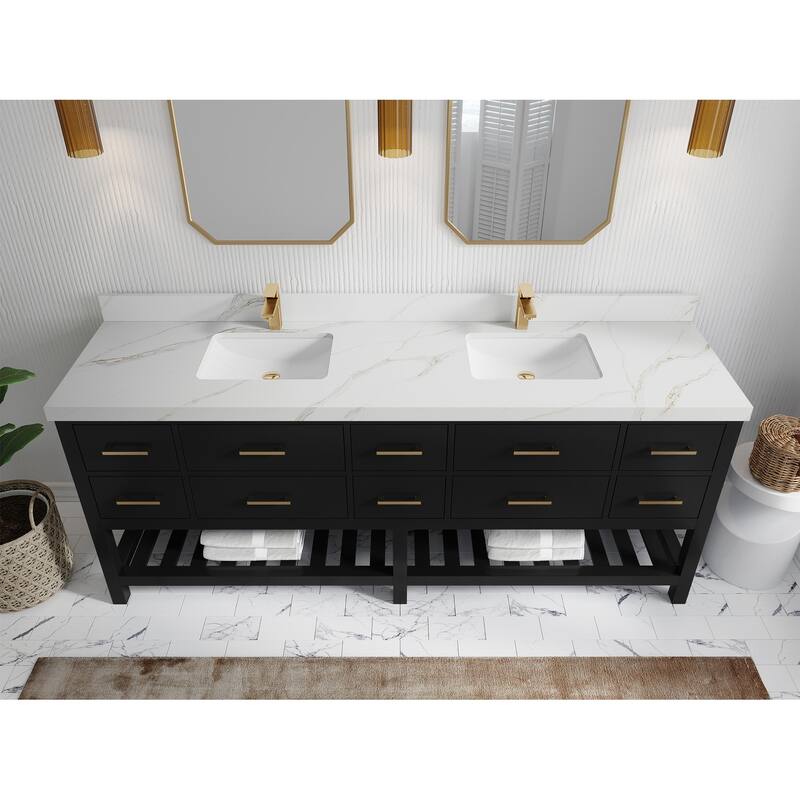 Willow Collections 84 in. W x 22 in. D Parker Double Sink Bathroom vanity with Regular Countertop