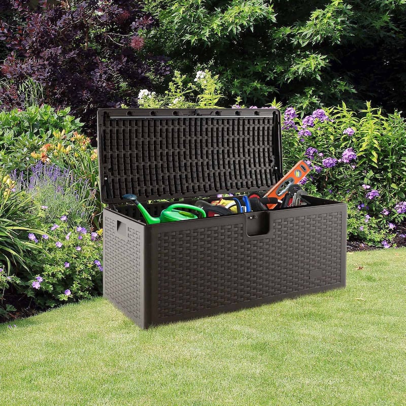 Costway 28/73/100/120/130 Gallon Patio Deck Box Outdoor Waterproof
