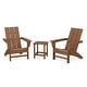 preview thumbnail 17 of 18, POLYWOOD Modern 3-Piece Adirondack Set with Long Island 18" Side Table Teak