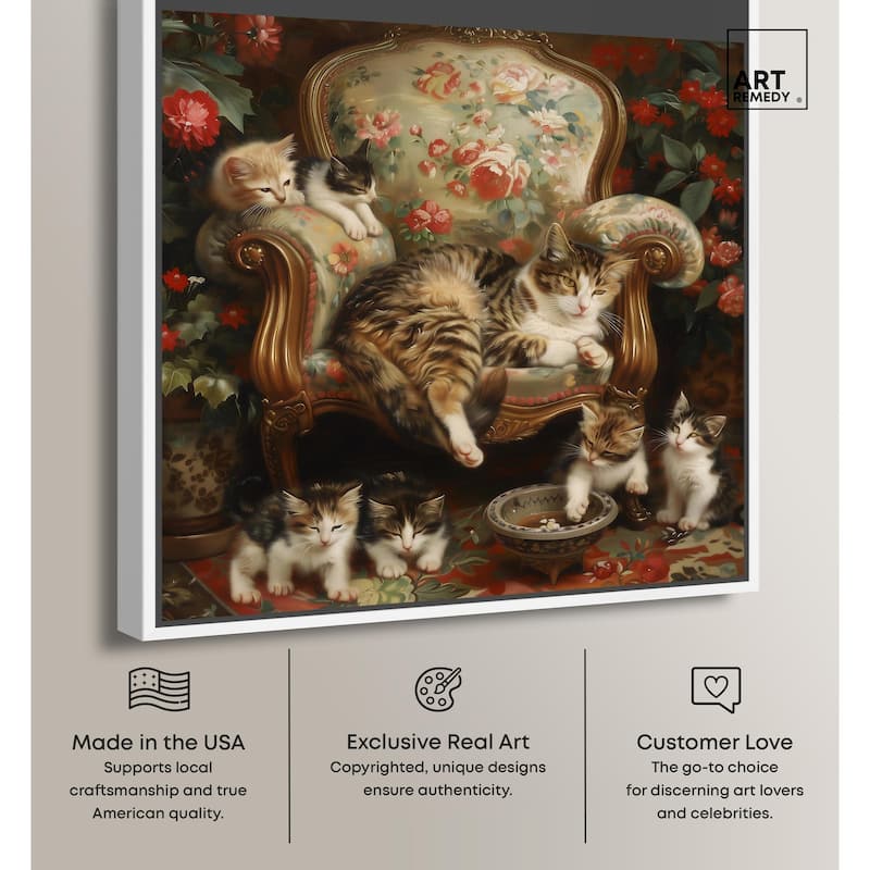 Lounging Cats Canvas by Art Remedy
