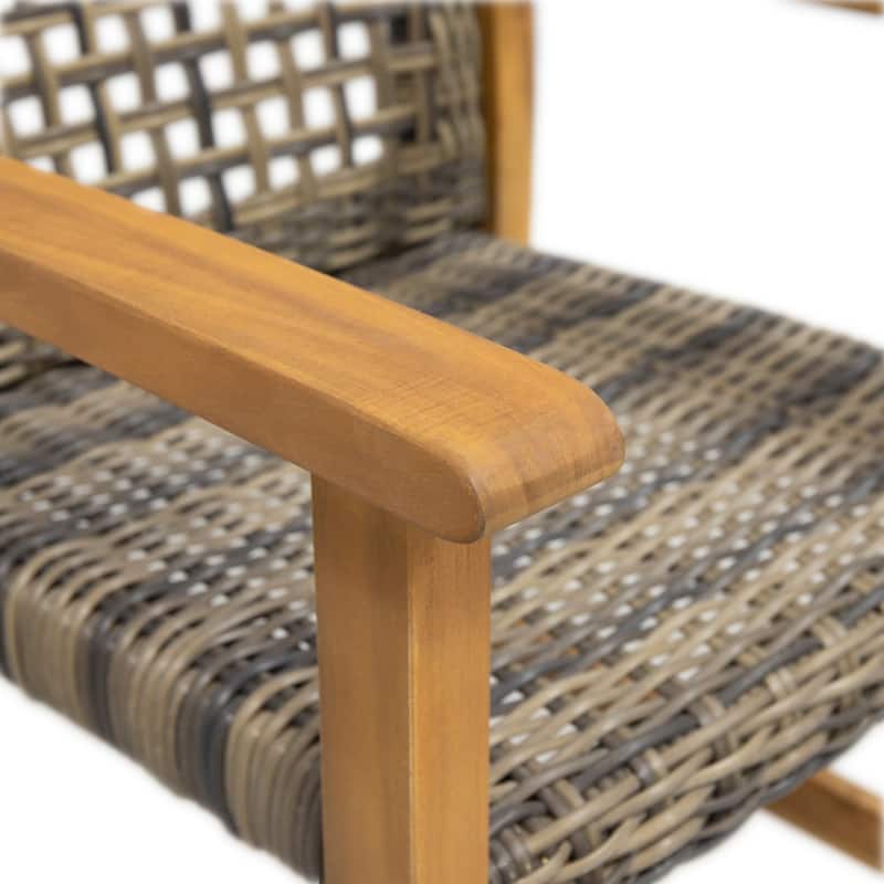 Exquisite Wood and Wicker Dining Chair(Set of 2)