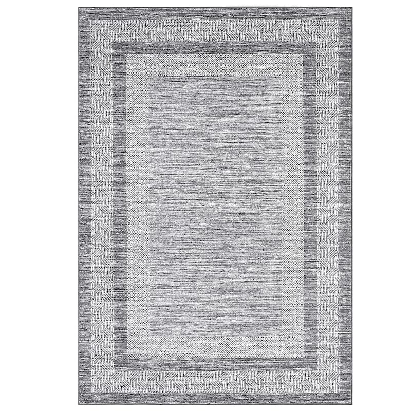 Modern Geometric Area Rugs for Living Room Bordered Rugs Indoor Printed Rug for Bedroom, Office