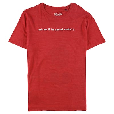 Penguin Mens Ask Me Holiday Graphic T-Shirt