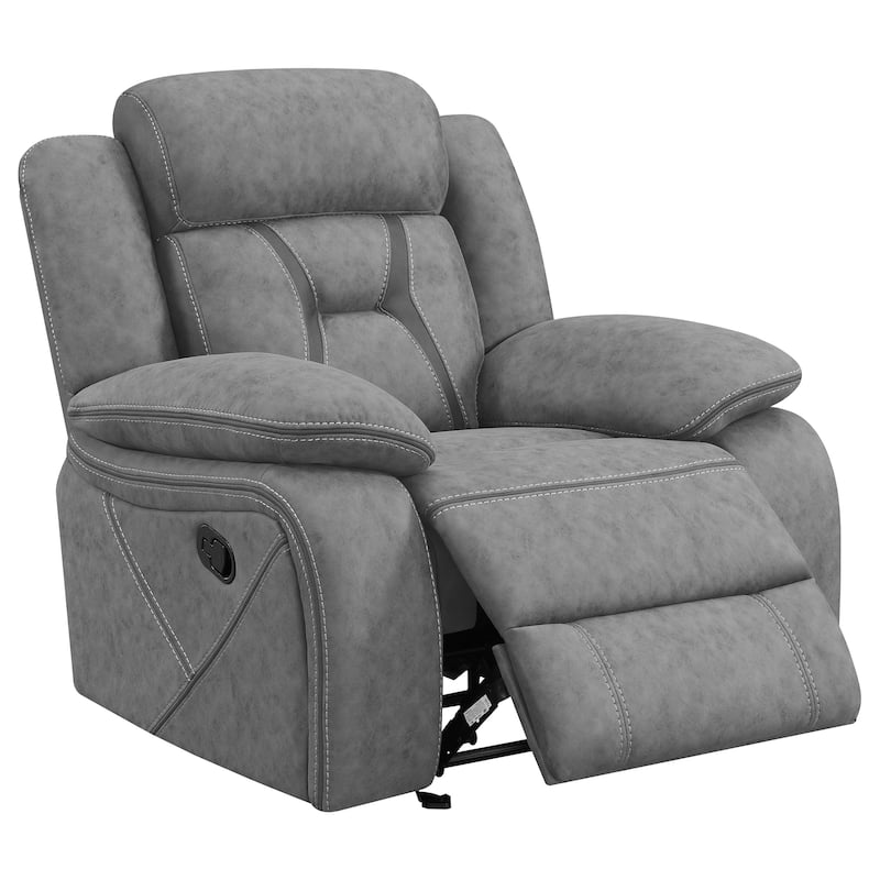 Higgins Upholstered Motion Reclining Sofa Set Grey