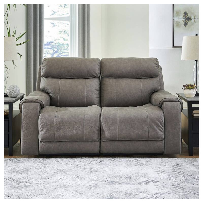 Signature Design by Ashley Starbot Gray 2-Piece Power Reclining Loveseat - 74"W x 42"D x 42"H - Gray