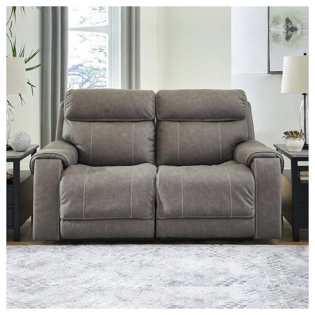 Signature Design by Ashley Starbot Gray 2-Piece Power Reclining Loveseat - 74"W x 42"D x 42"H