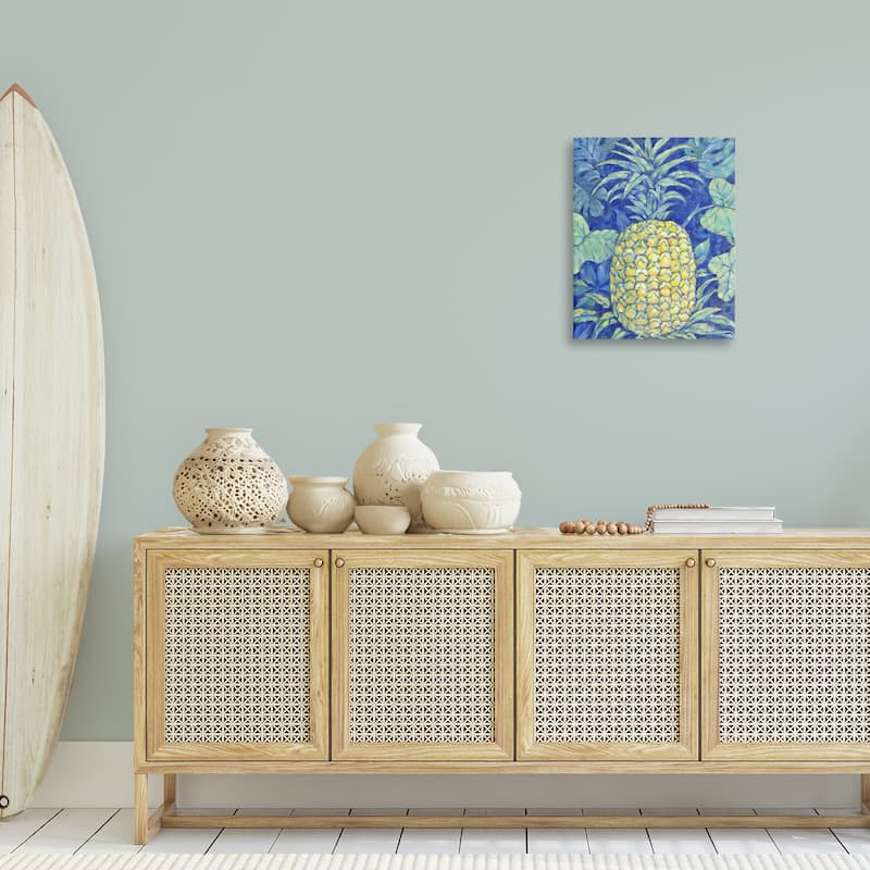 Stupell Blue Hawaii Pineapple Canvas Wall Art Design By Paul Brent