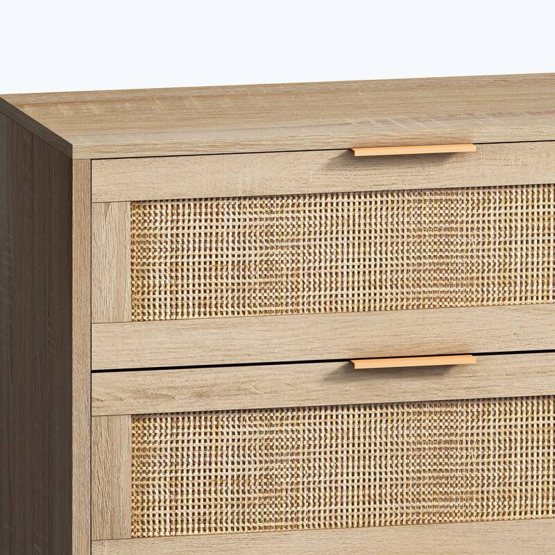 Modern 6 drawers Rattan dresser Rattan Drawer