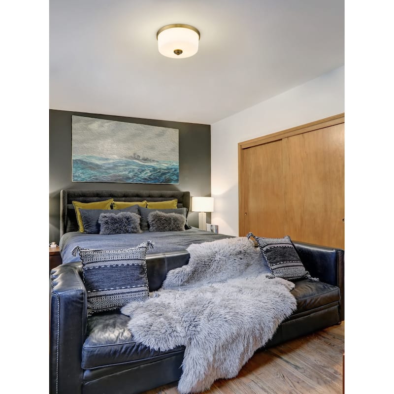 Bellevue Paula 3 Light 14" Wide Flush Mount Drum Ceiling Fixture