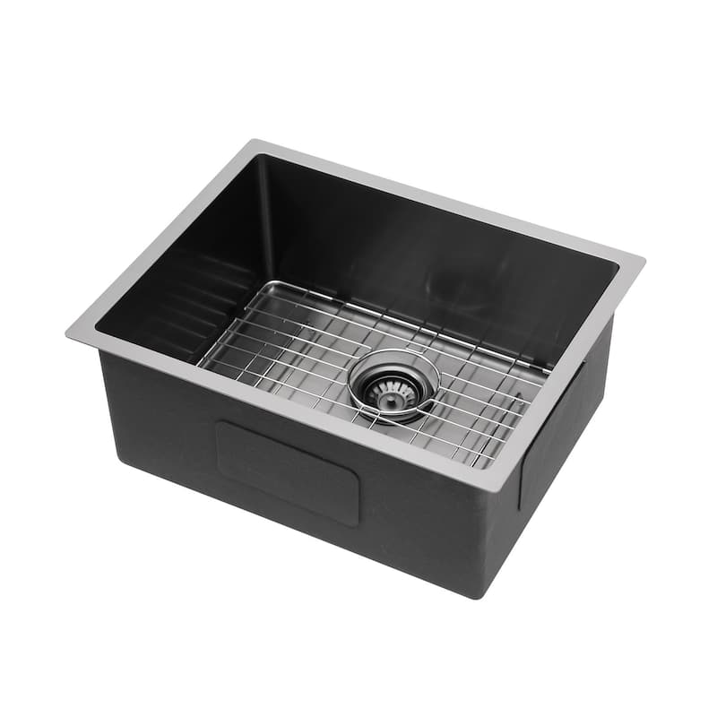 Farmhouse Undermount Stainless Steel Kitchen Sink in Matte Black - 23-in L x 18-in W x 10-in H
