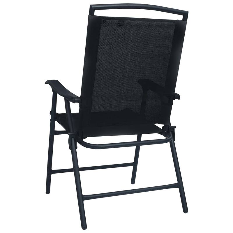 vidaXL 2x Folding Patio Chairs Texilene Camping Dinner Chair Seat Multi Colors