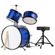preview thumbnail 12 of 15, Hey Play 3pc. Kids Drum Set with Cymbal, 2 Toms, Bass Drum and Throne Blue