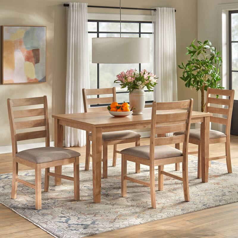 Lifestorey Peggy Solid Wood Ladderback Dining Chairs (Set of 2)