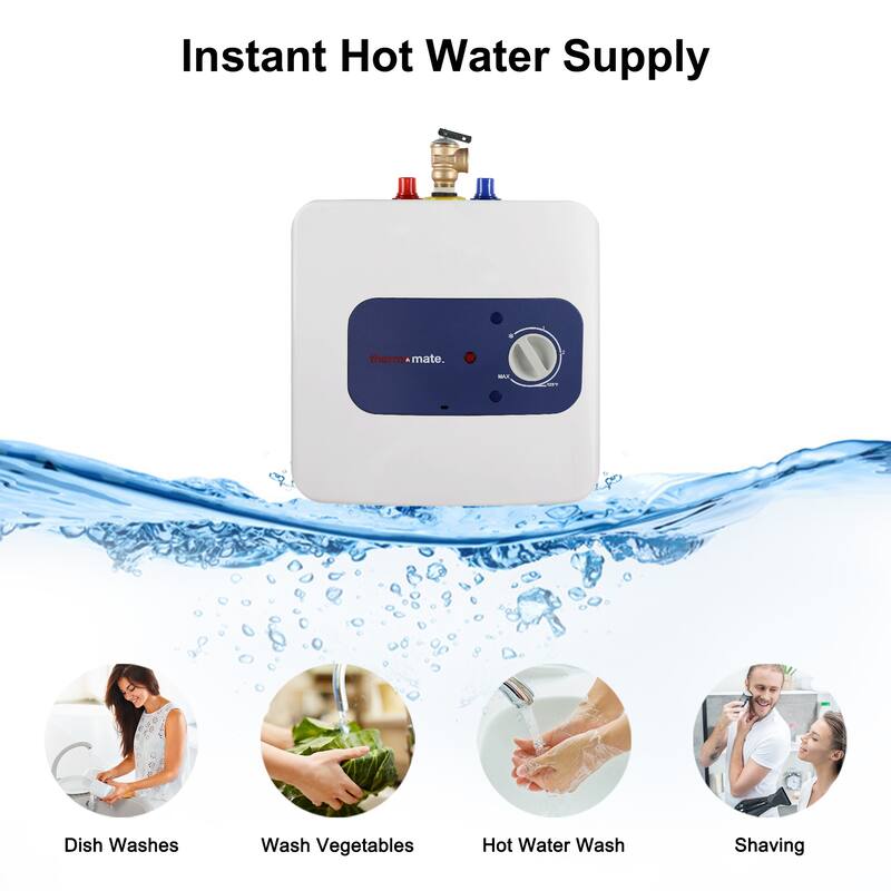thermomate 1.32 Gallons 1.44kW Electric Mini Tank Water Heater for Point of Use Instant Hot Water