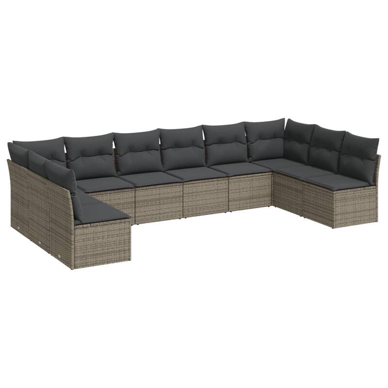 vidaXL Garden Sofa Set Grey, Dark Grey - 24.4 x 24.4 x 27.2