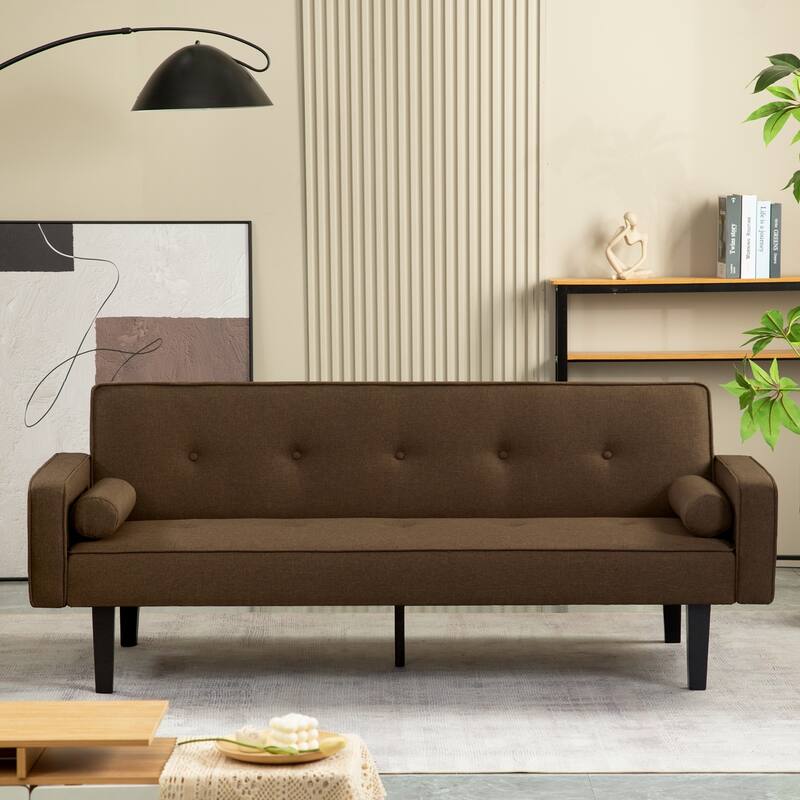 Futon Sofa Bed Convertible Couch Bed with Armrests