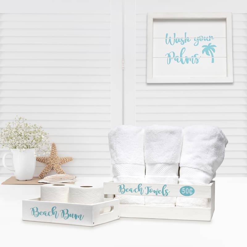 Elegant Designs Three Piece Decorative Wood Bathroom Set