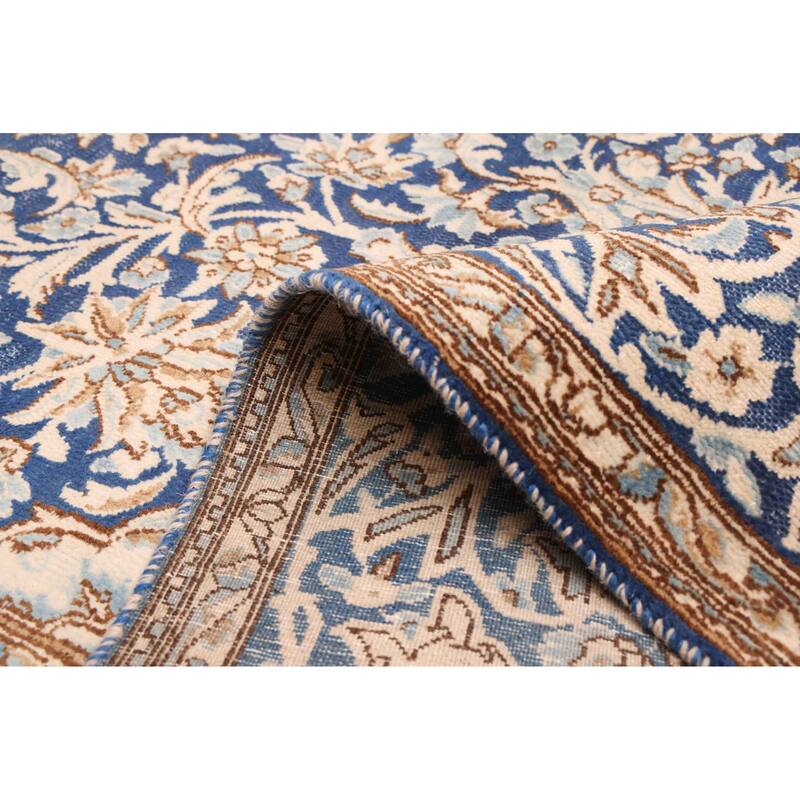 ECARPETGALLERY Hand-knotted Antalya Vintage Navy Wool Rug - 6'9 x 10'1