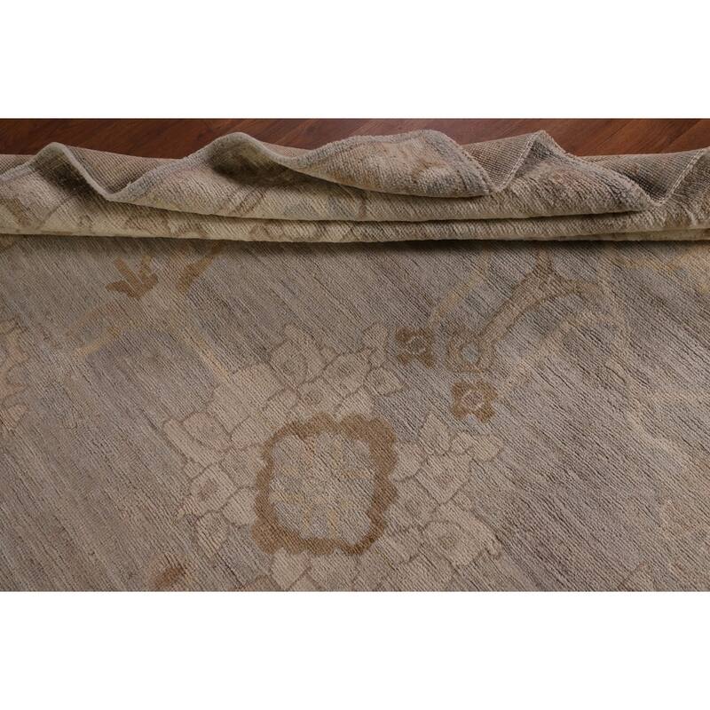 Oushak Vegetable Dye Area Rug Handmade Wool Carpet - 8'3" x 9'9"