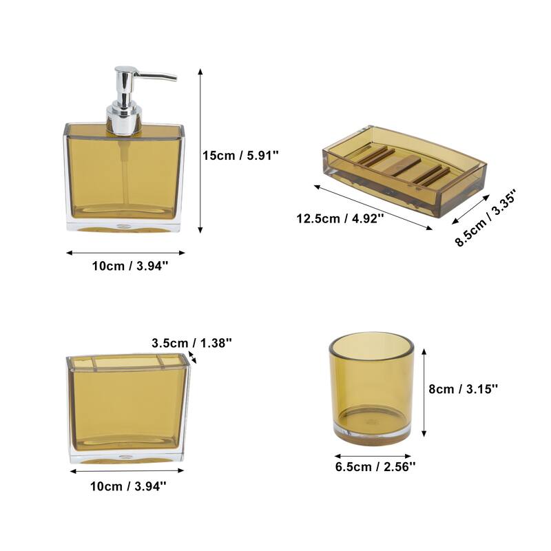 1 Set Lightweight Bathroom Accessories Set for Bathroom Vanities - Brown