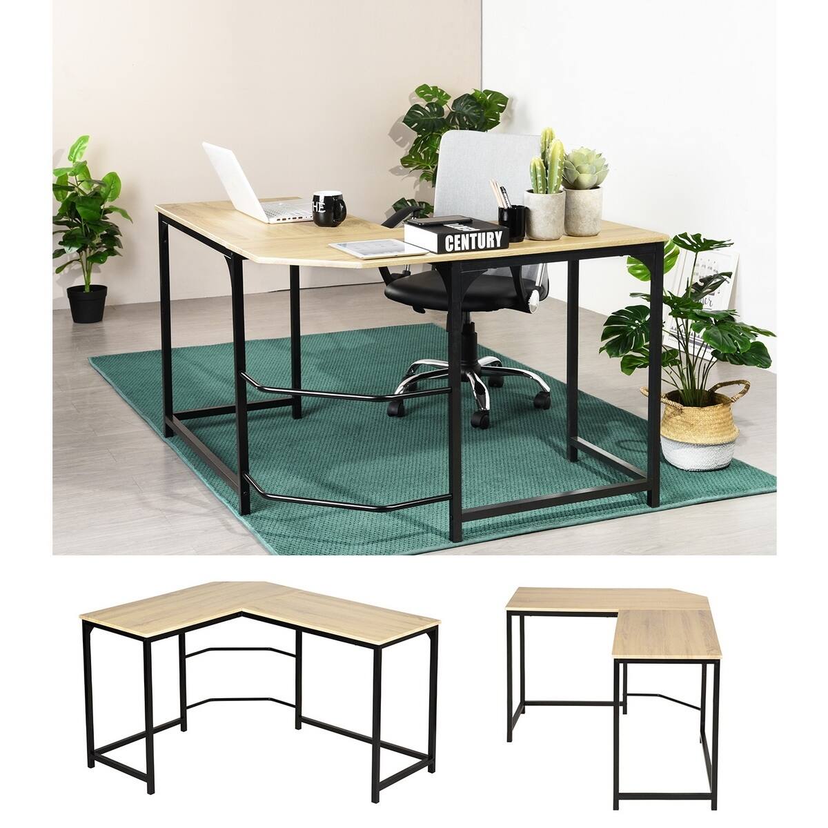 MultiPurpose LShaped Computer Desk with Stylish Design and Spacious