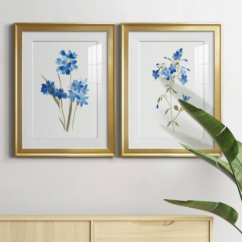 Blue Blossom Botanical I Premium Framed Print - Ready to Hang