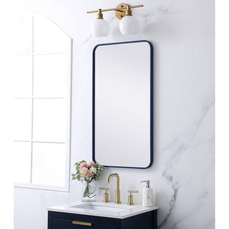 Ezra Soft Corner Metal Rectangular Mirror