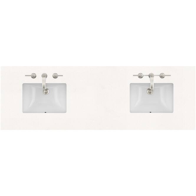James Martin Vanities 040-S72-SNK 72" Porcelain Vanity Top - White Zeus