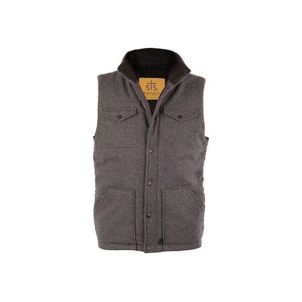 StS Ranchwear Western Vest Mens Bodie Zip Pockets Gray - Overstock ...